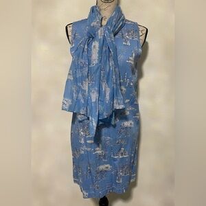 Manuel Canovas Paris print with scarf Midi Dress